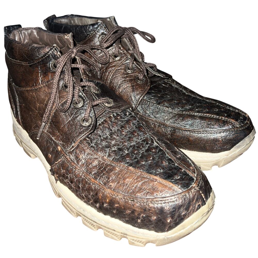 Reptillus Men’s Sz 12M Ostrich Leather Chukka Boots Made In Mexico